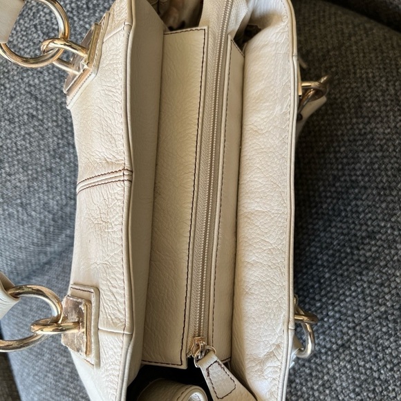 Paul Frank Ivory Pebbled Leather Satchel Handbag - Picture 14 of 14